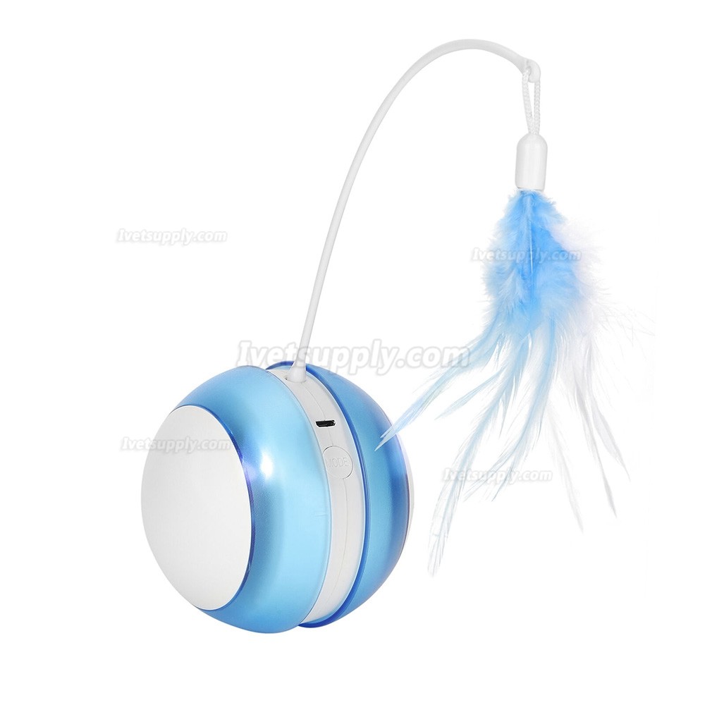 Feather Teaser Toy Electric Cat Pet Toys Interactive Rotating Funny Teaser Toys